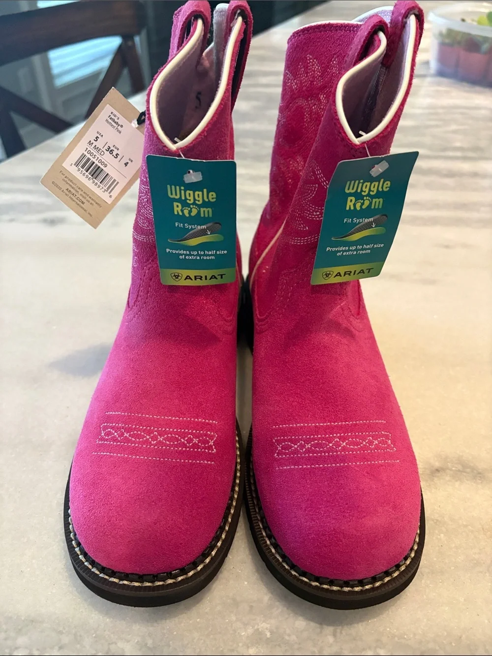 Ariat Kid's Pink fat baby hottest pink Boots
